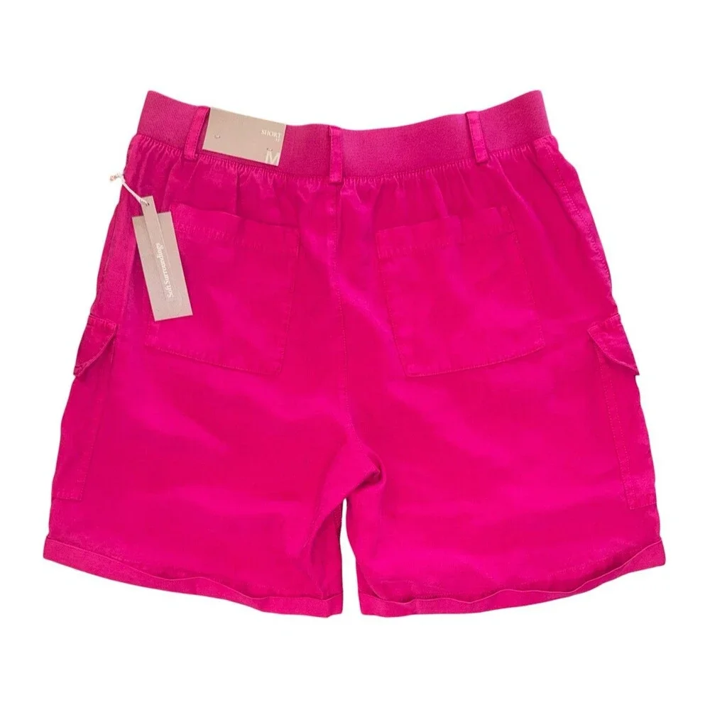 NWT Soft Surroundings 7.5” Pali Shorts Cargo Pockets Pink Womens Size Medium NEW
